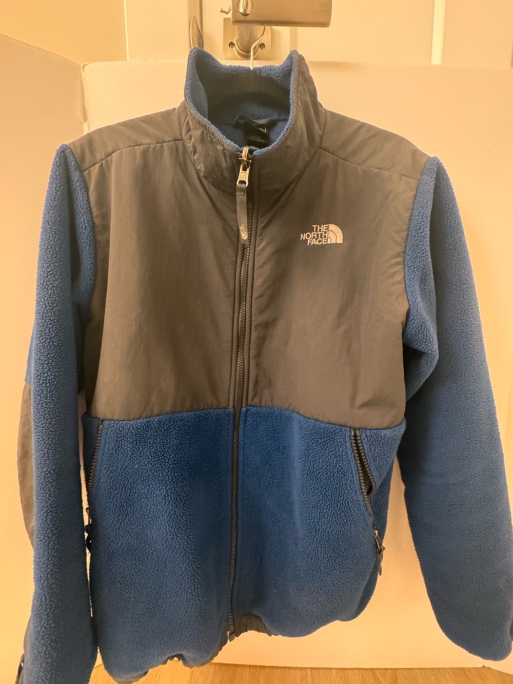 The North Face Blue and Black Sherpa-Lined Jacket